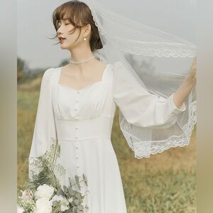 Elegant White Chiffon Dress